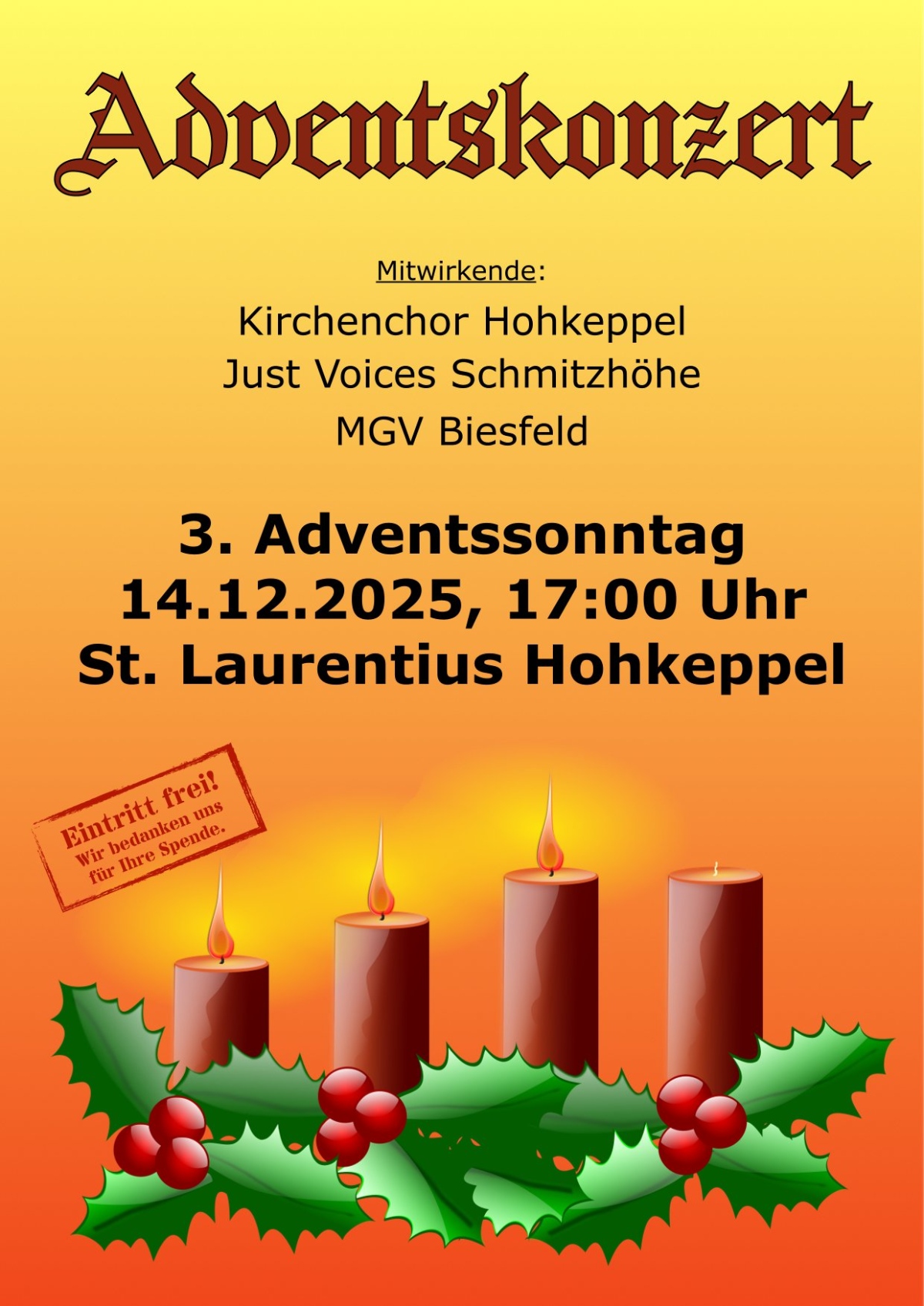 Adventskonzert Hohkeppel 2025