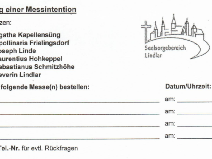 Bestellformular Messintention