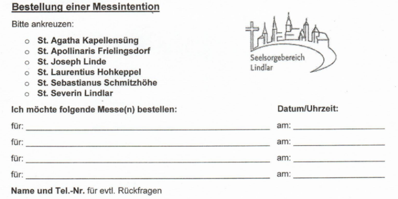 Bestellformular Messintention