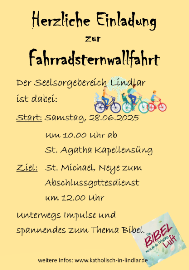 Flyer Fahrradsternwallfahrt Lindlar