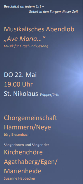 Flyer Musikalisches Abendlob Wipperfürth